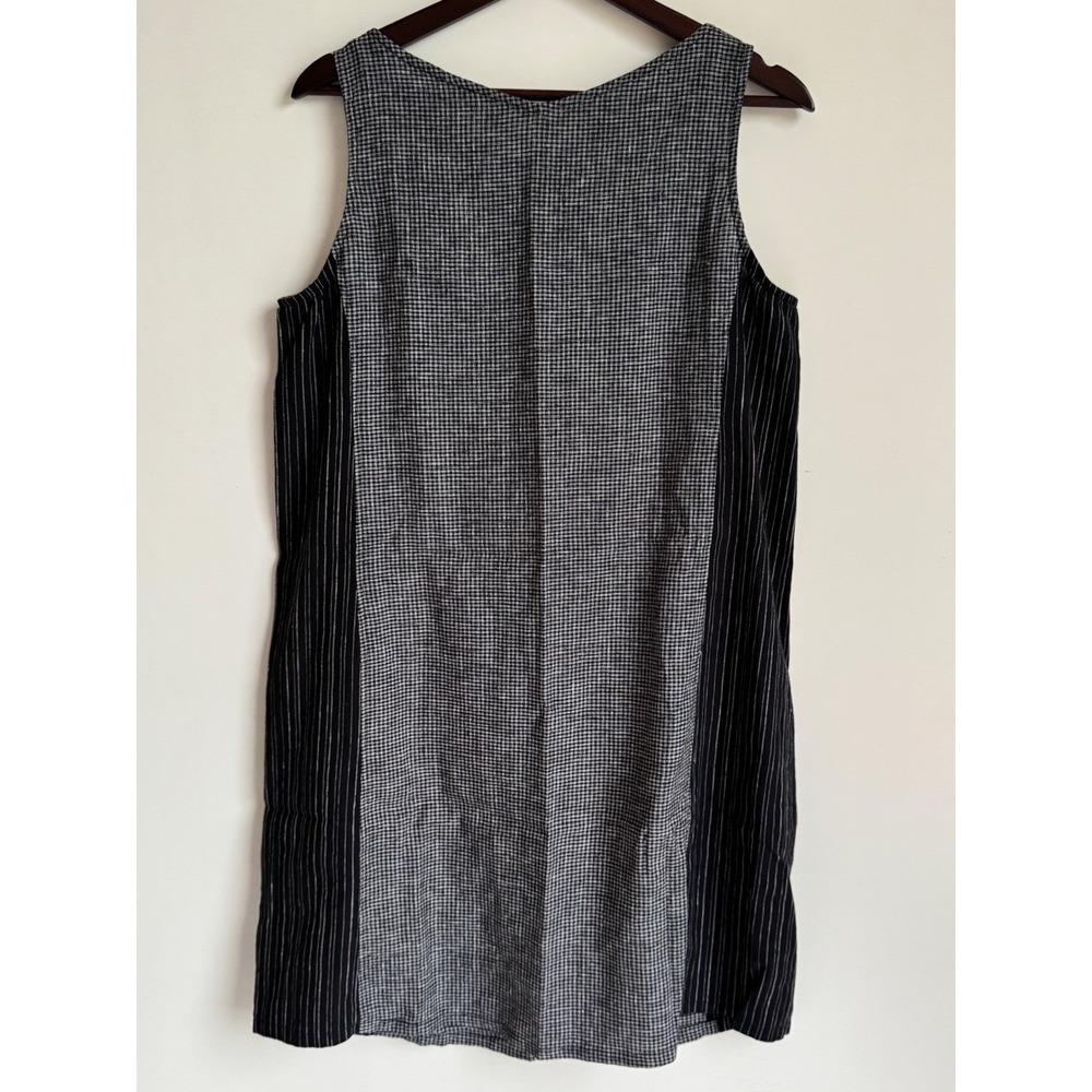 Habitat Grey Black Mixed Pattern Linen Cotton Shift Dress Small minimalist boho - Picture 4 of 8